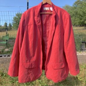 Alfred dunner oversized pink blazer top stitch 24